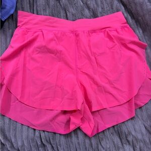 lululemon athletica Bright Pink Layered Running Shorts